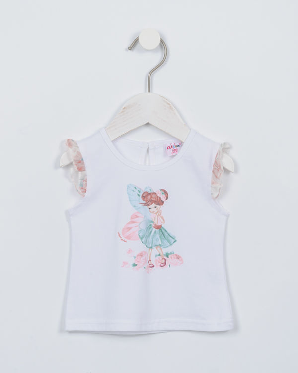 Picture of ND7071 GIRLS SLEEVELESS TOP WITH FRILL ON SHOULDER